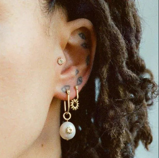 Pearl Mini Spur Earring by EMBLM Fine Jewelry - At Present Jewelry