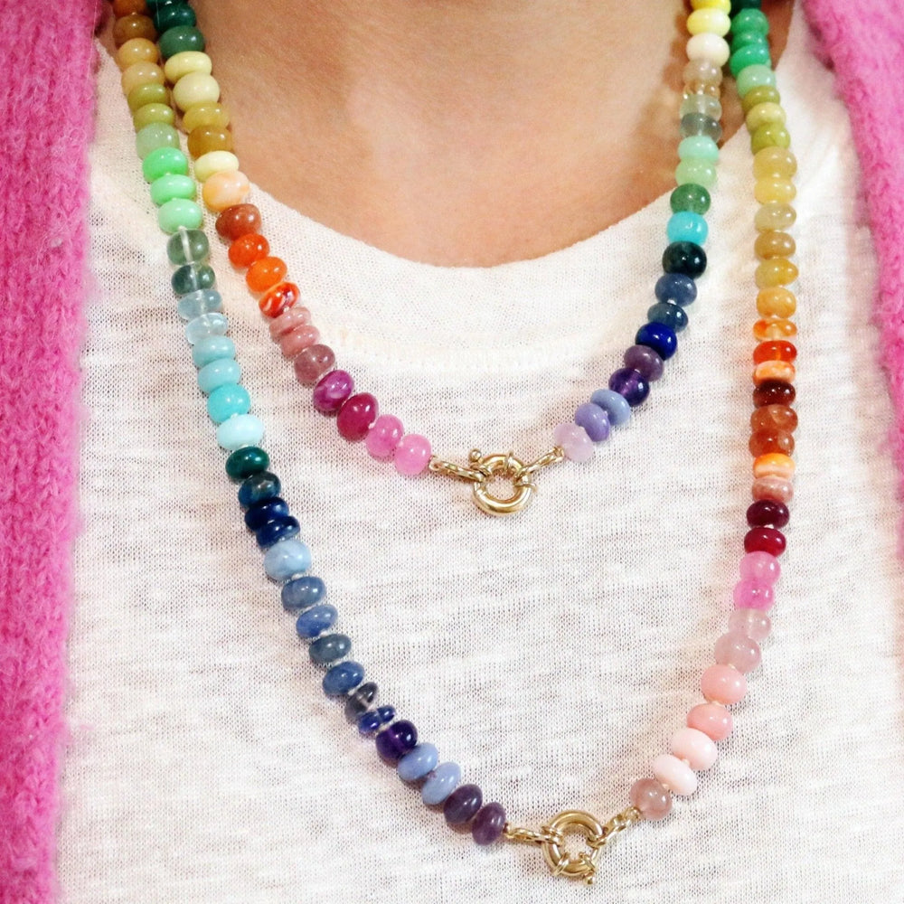 Classic Rainbow Gemstone Necklace by Encirkled Jewelry - At Present Jewelry