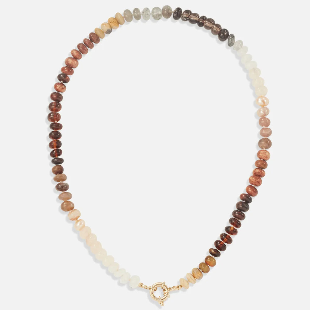 Coffee Gemstone Necklace by Encirkled Jewelry - At Present Jewelry