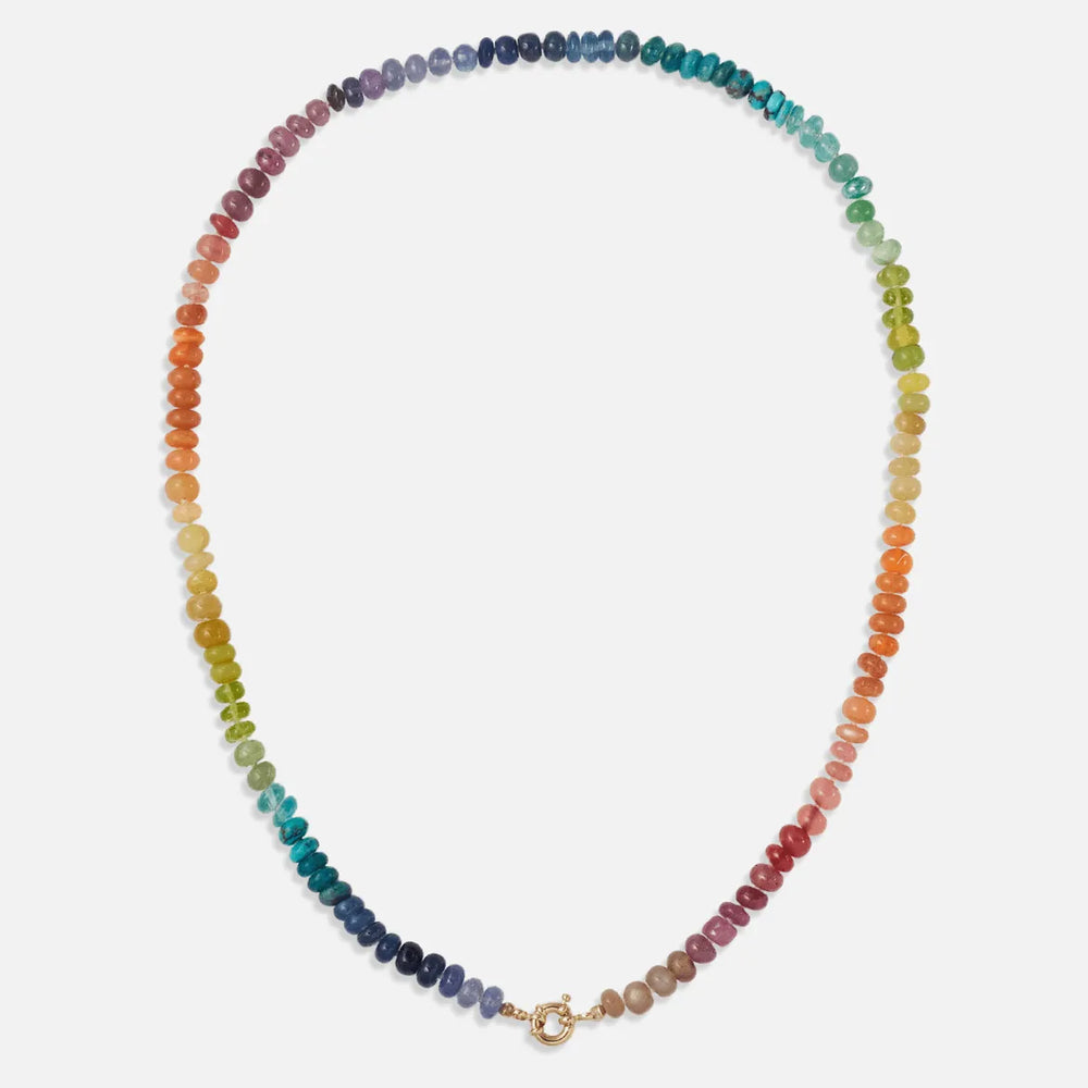 Small Classic Rainbow Gemstone Necklace by Encirkled Jewelry - At Present Jewelry