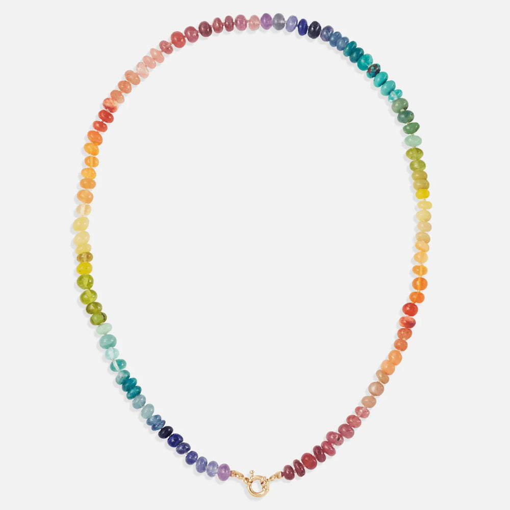 Small Classic Rainbow Gemstone Necklace by Encirkled Jewelry - At Present Jewelry