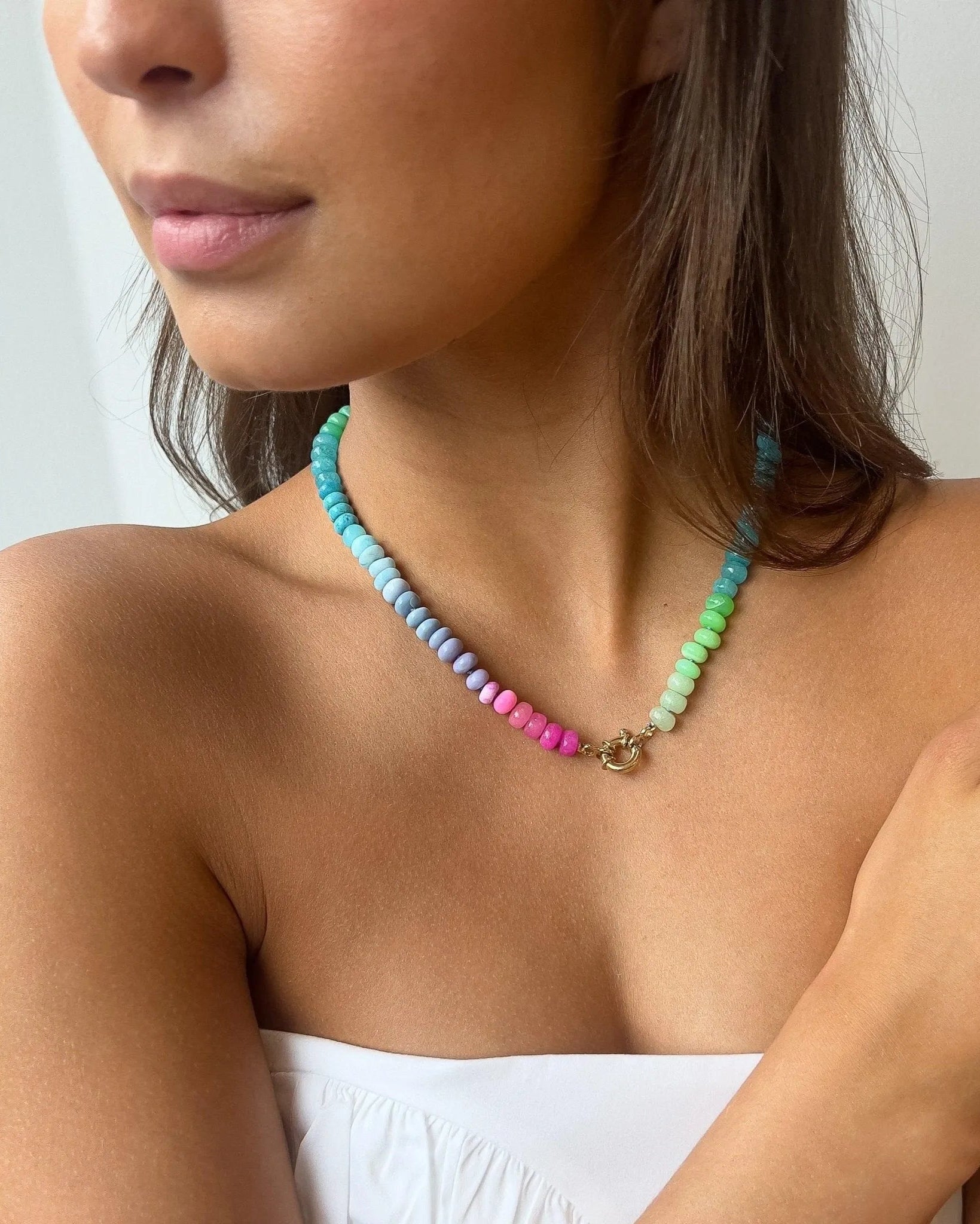 Spring Fling Gemstone Necklace by Encirkled Jewelry - At Present Jewelry