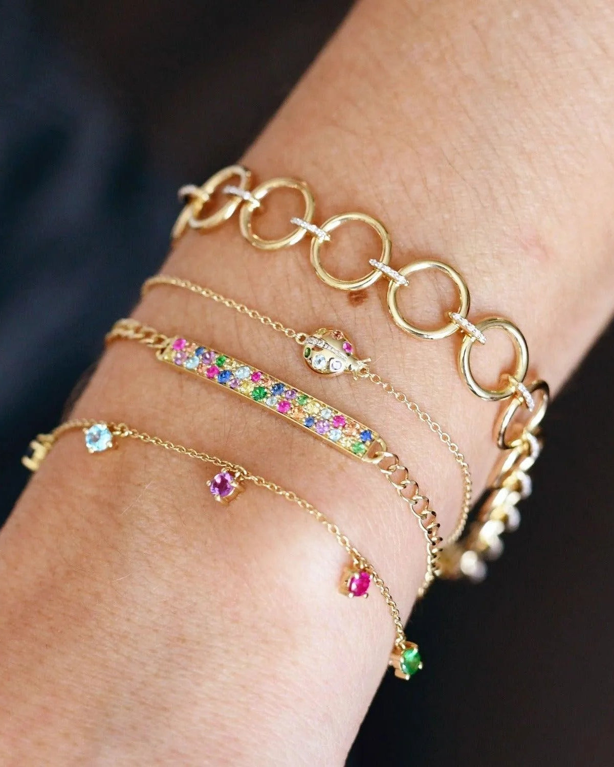 Diamond Loop Bracelet by Eriness - At Present Jewelry