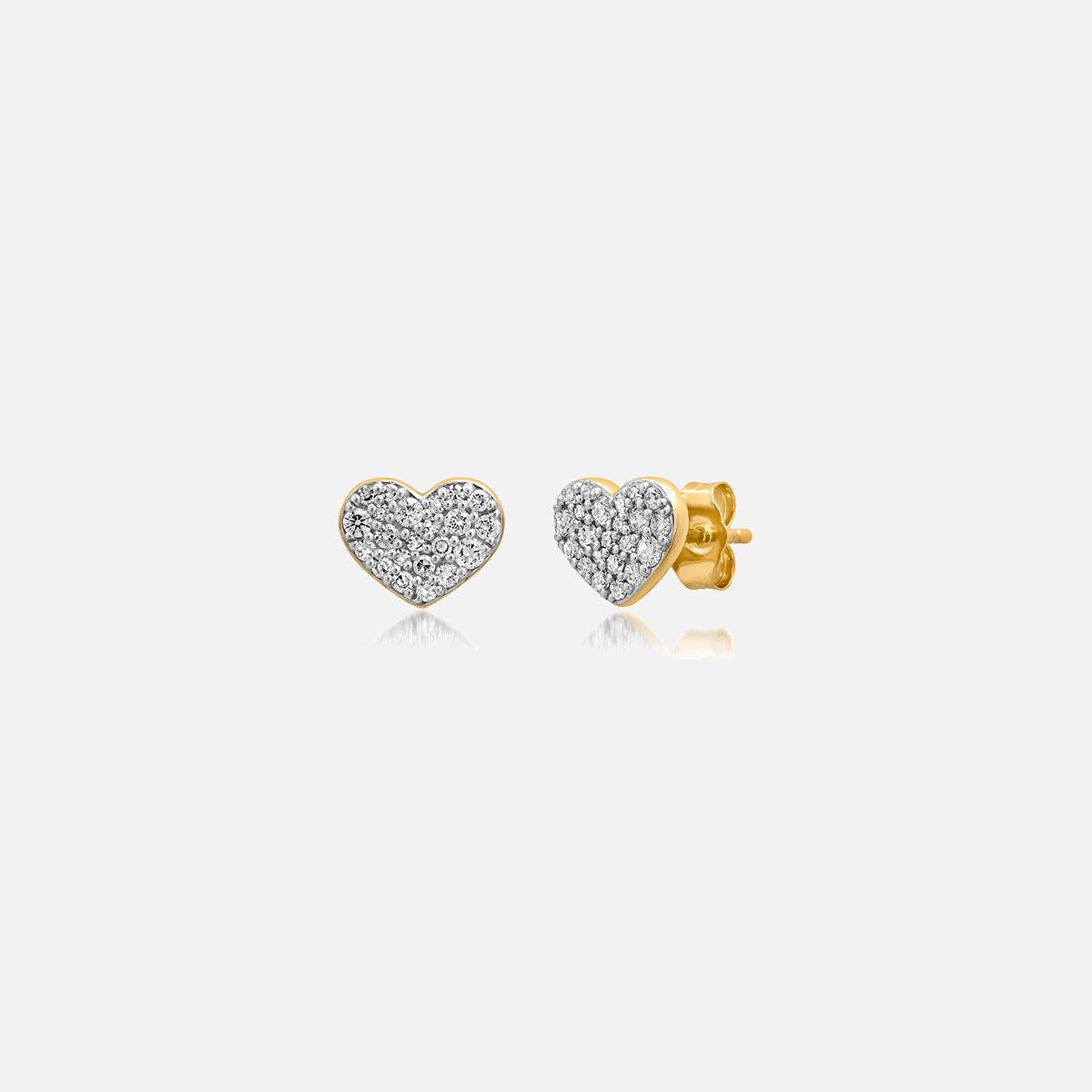 Diamond Smushed Heart Studs - At Present