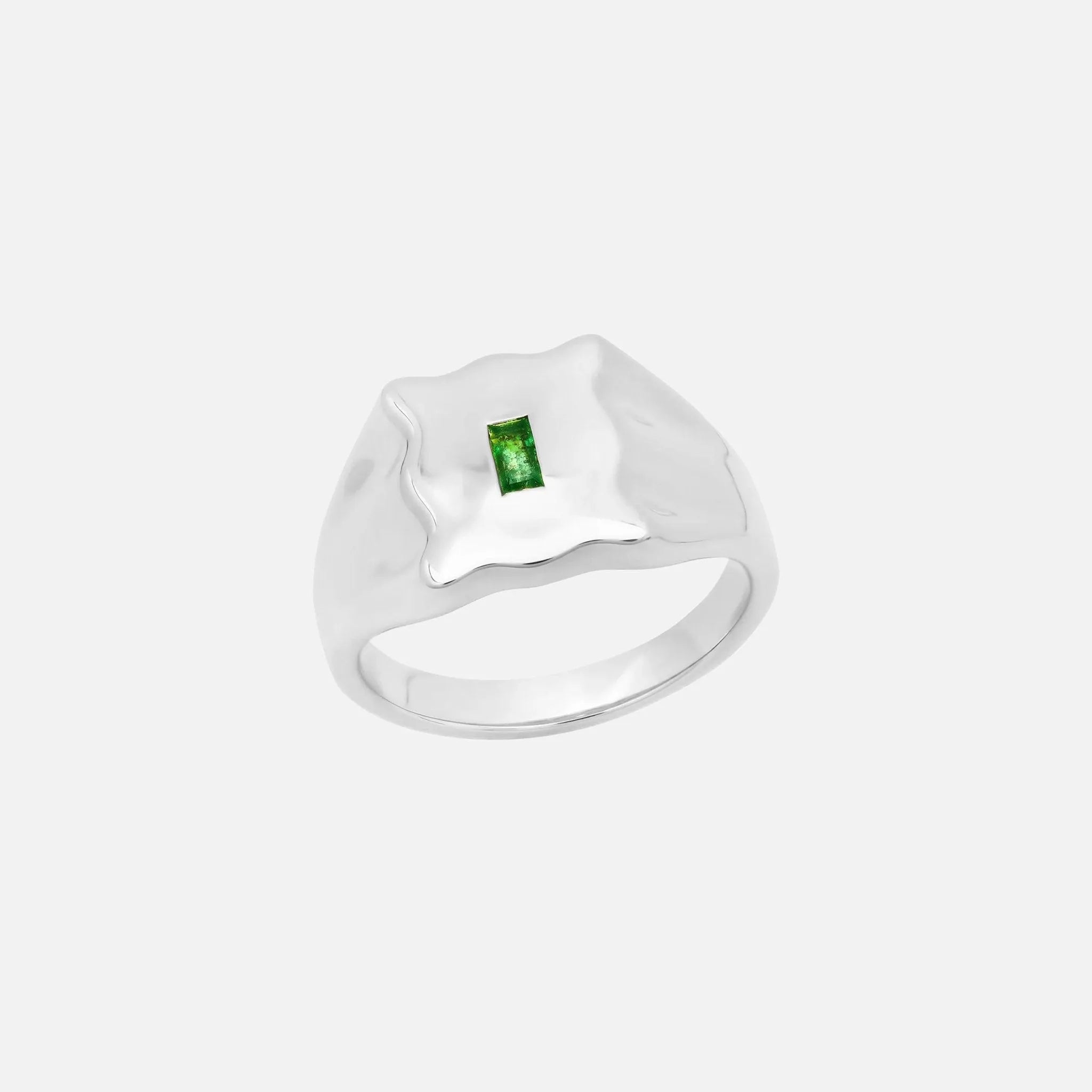 Emerald Baguette Form Signet Ring - At Present