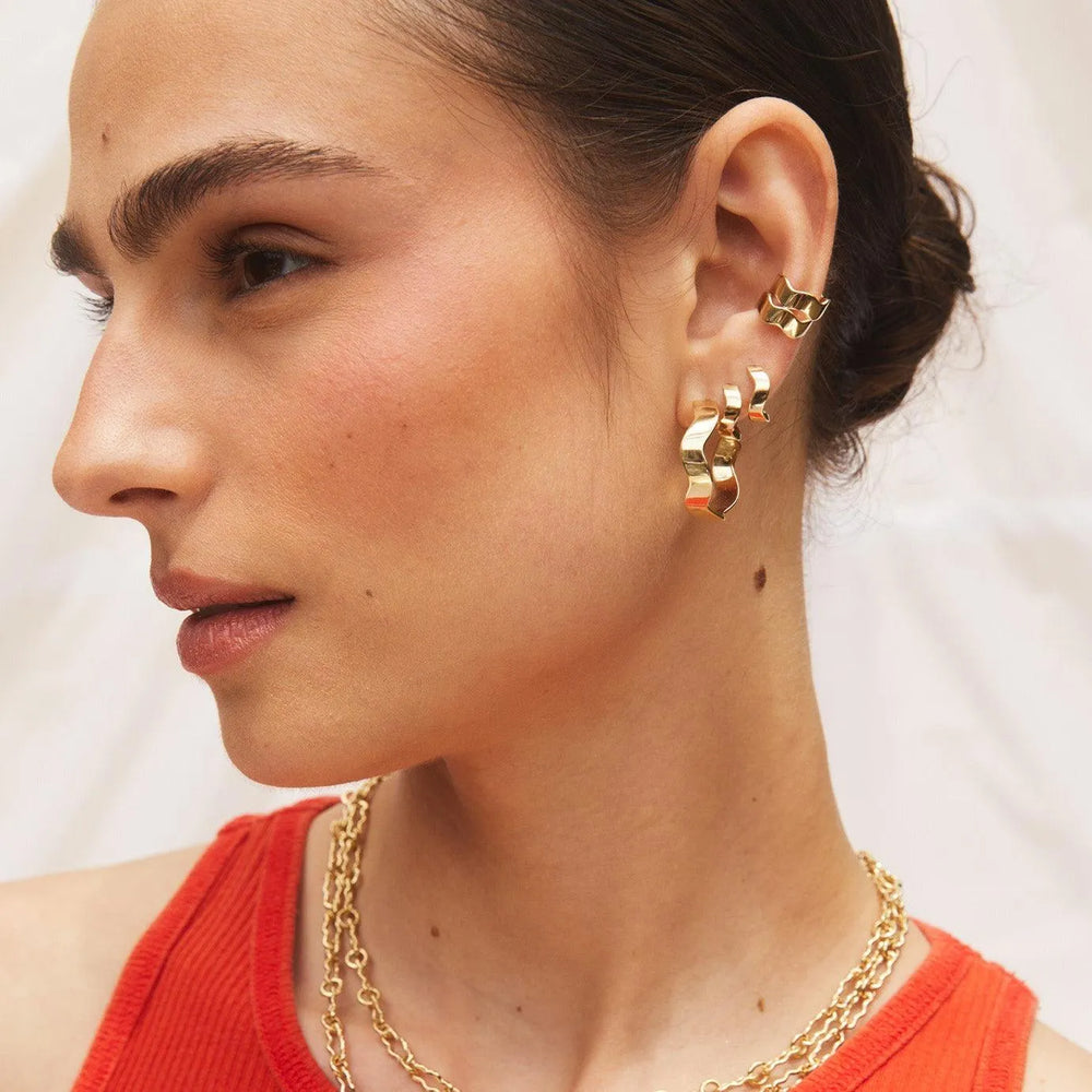 Gold Form Hoops by Eriness - At Present Jewelry