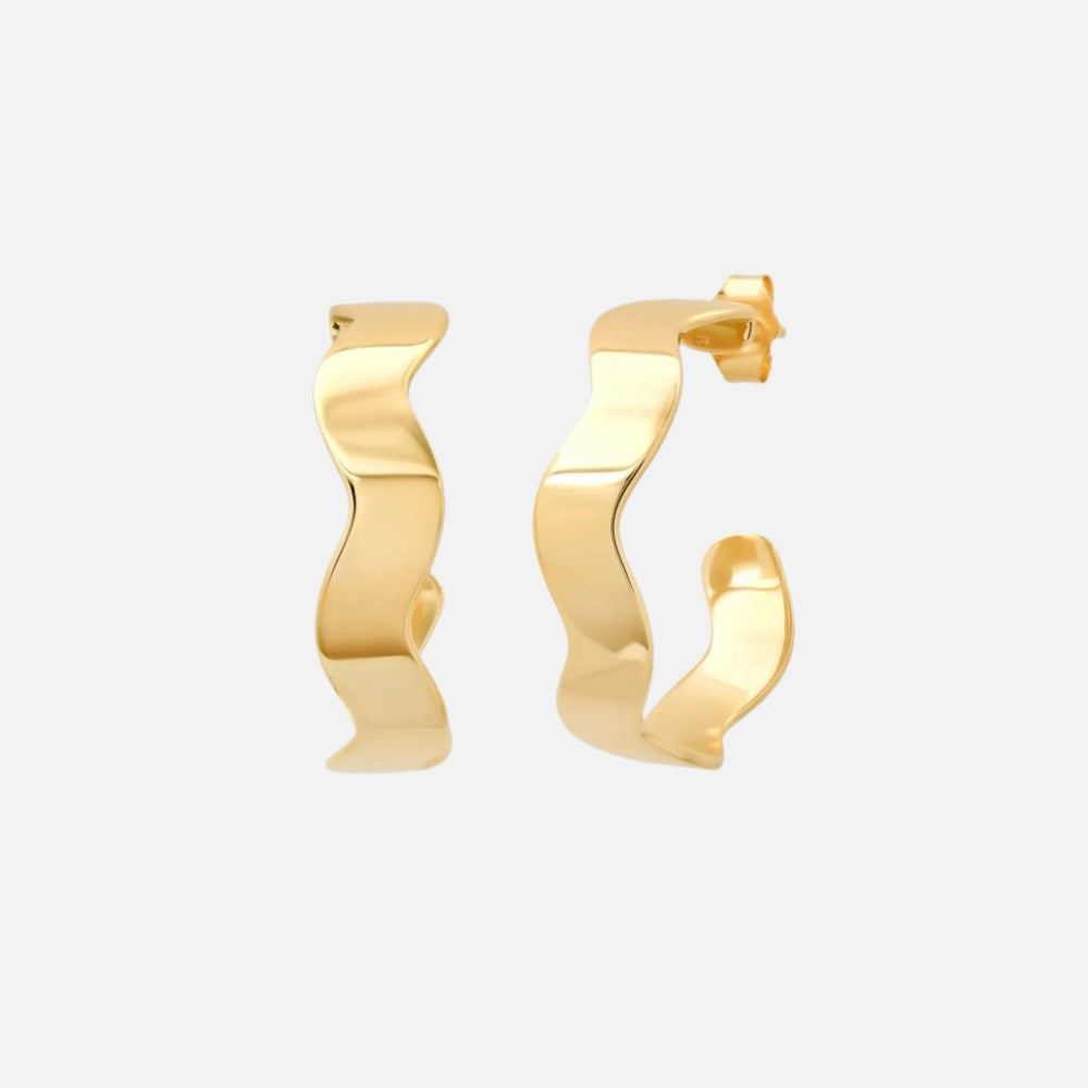 Gold Form Hoops by Eriness - At Present Jewelry