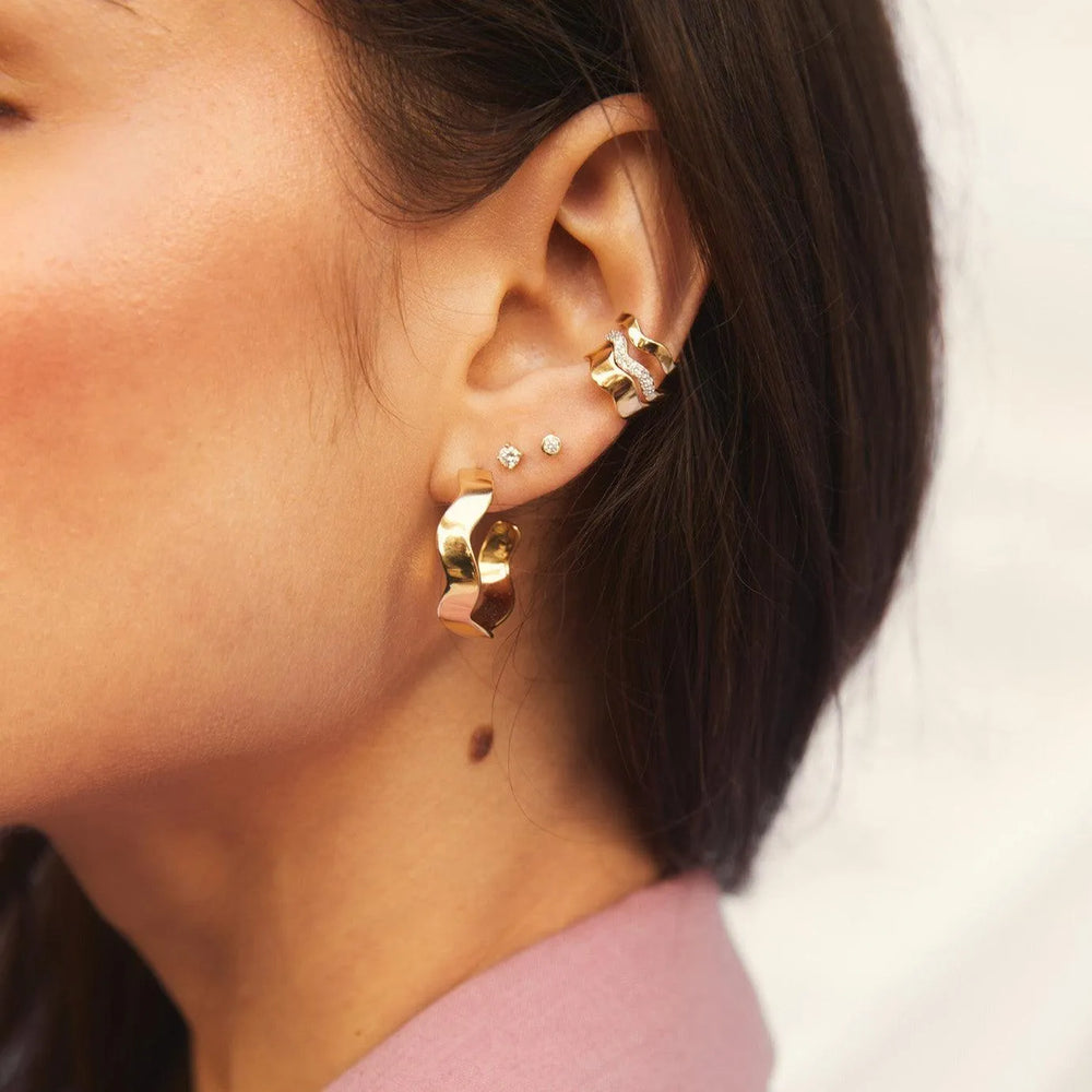 Gold Form Hoops by Eriness - At Present Jewelry