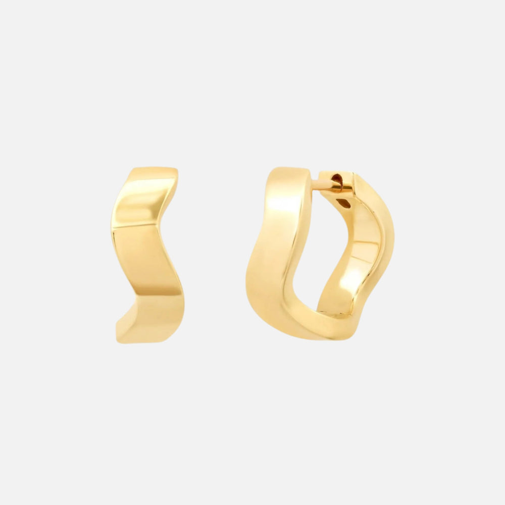 Gold Form Huggies by Eriness - At Present Jewelry