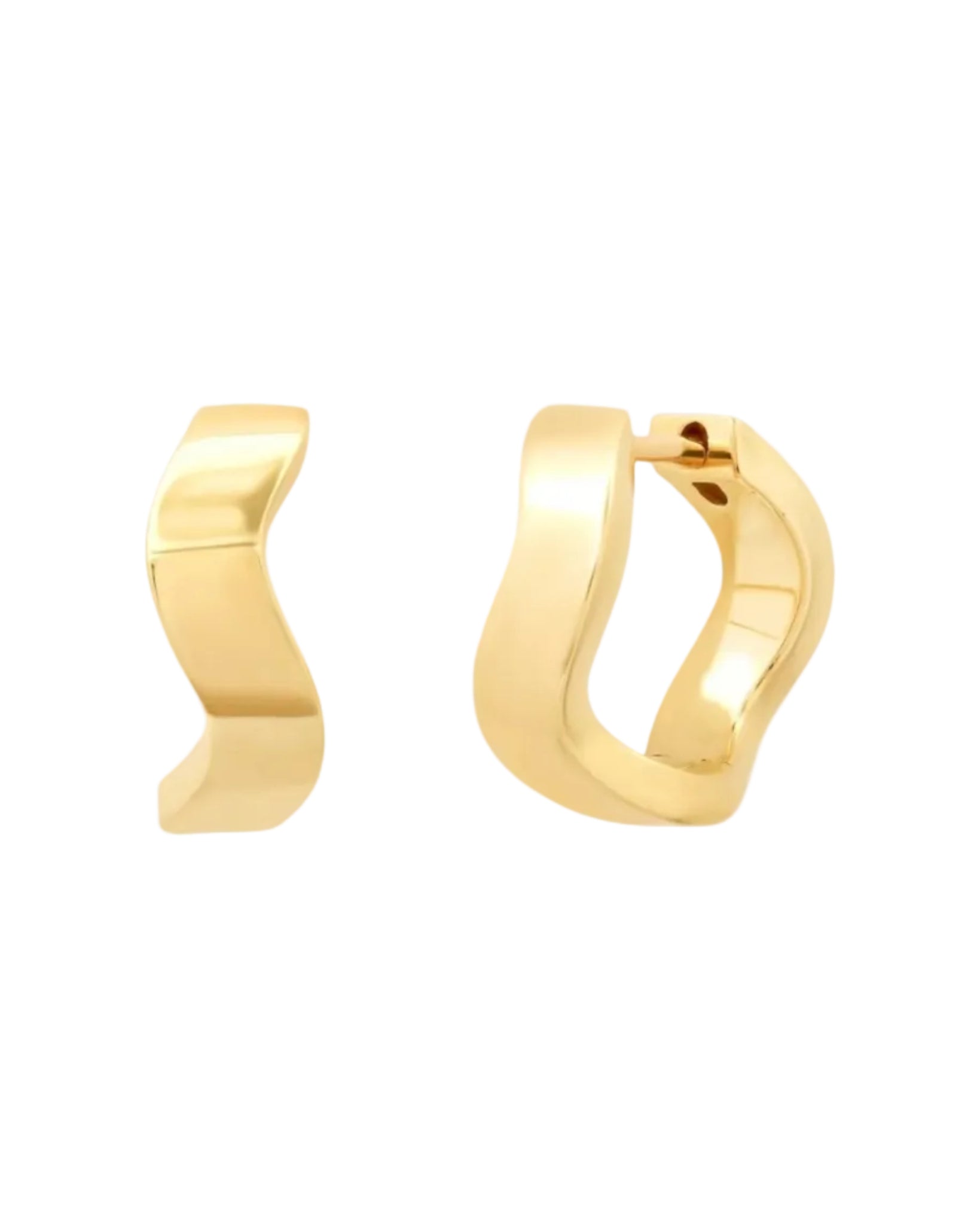 Gold Form Huggies by Eriness - At Present Jewelry