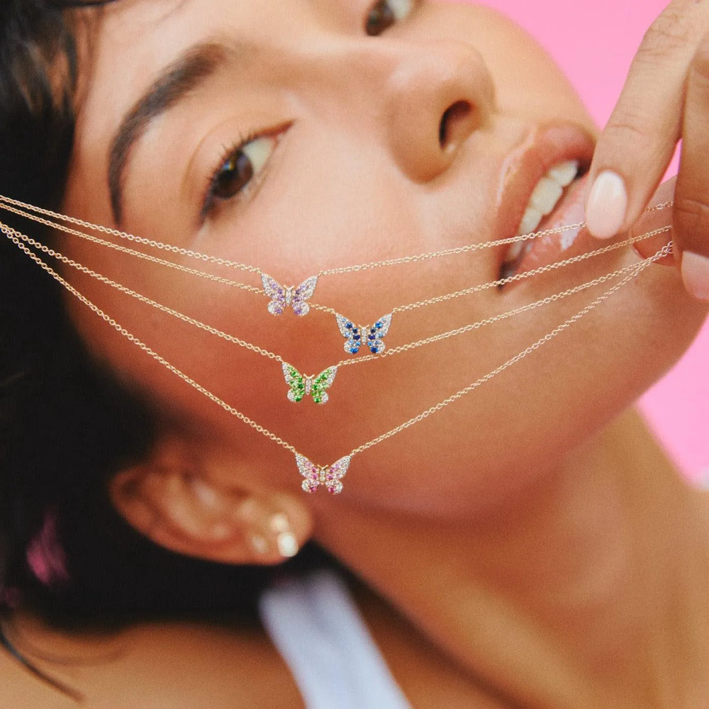 Mini Ombré Butterfly Necklace by Eriness - At Present Jewelry