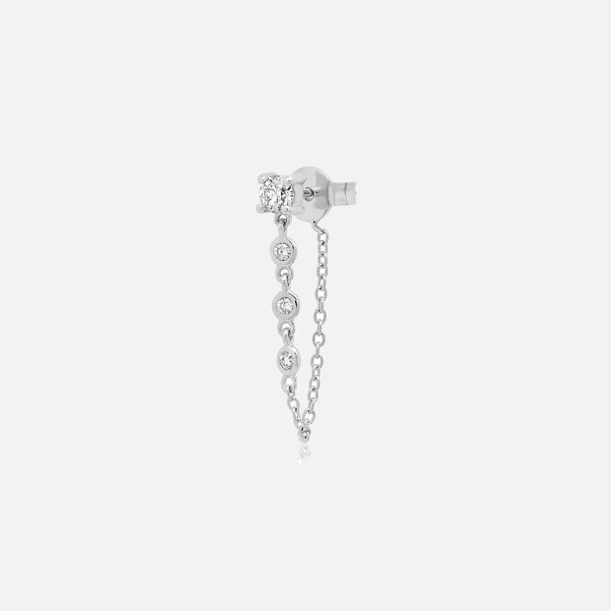 Single Diamond Stud with Diamond Chain - At Present