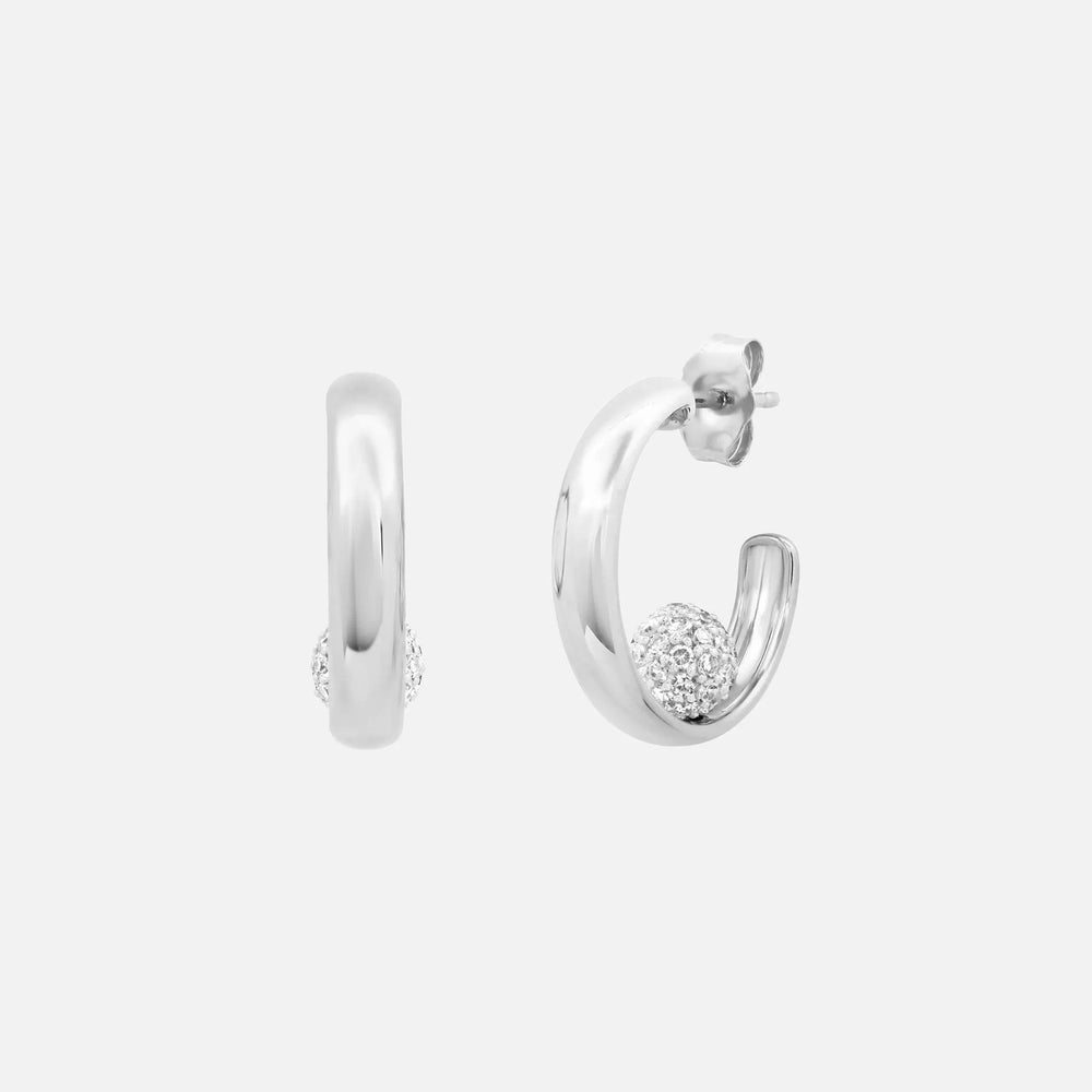Sitting Diamond Orb Hoops by Eriness - At Present Jewelry
