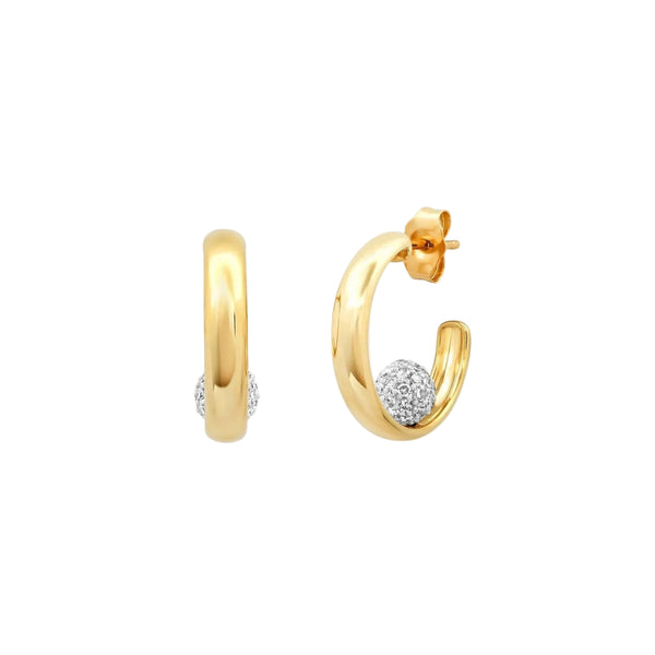Sitting Diamond Orb Hoops by Eriness - At Present Jewelry