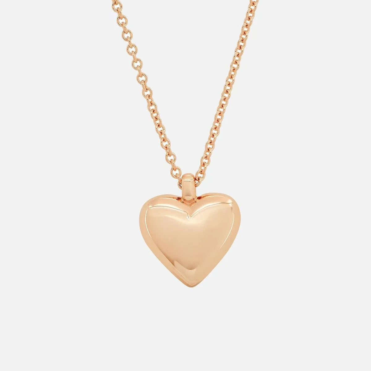 Small Reversible Diamond and Gold Puffy Heart Necklace - At Present