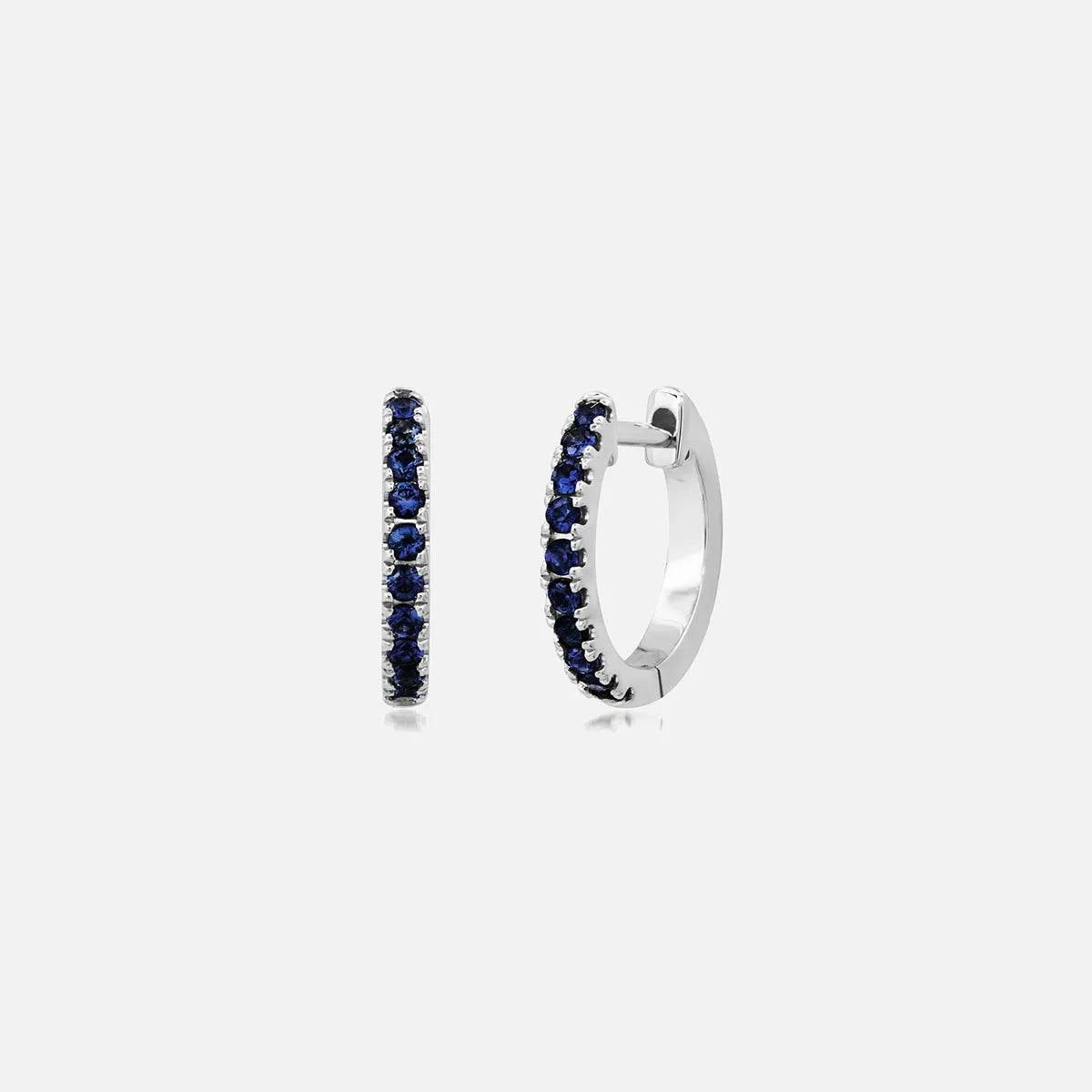 Standard Blue Sapphire Huggies - At Present