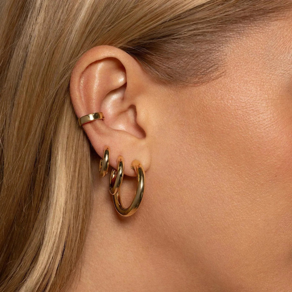 Wide Gold Ear Cuff by Eriness - At Present Jewelry