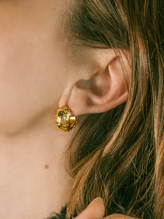 Folk Baroque Huggie Earrings