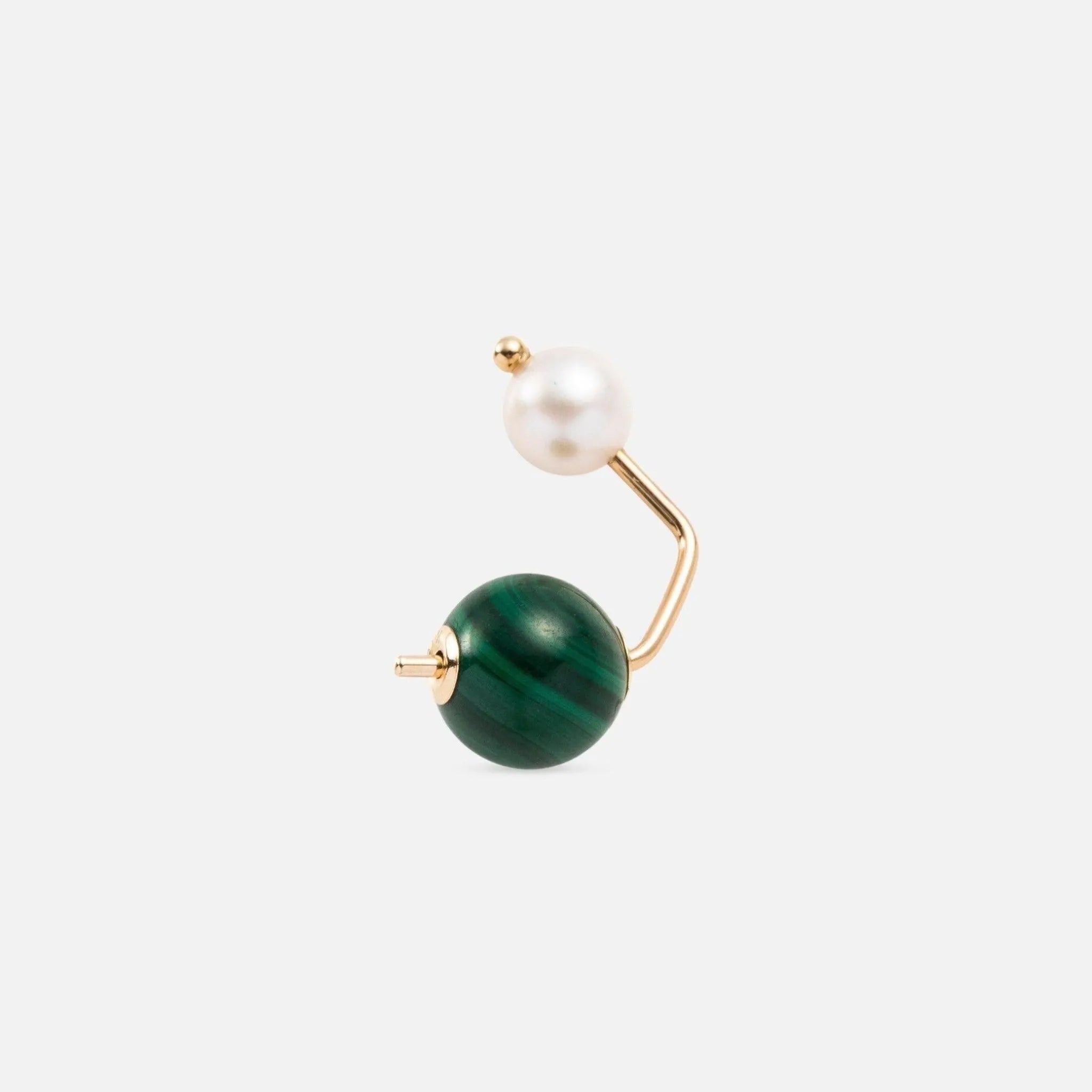 Bumble Bee Pearl Malachite Earring - At Present