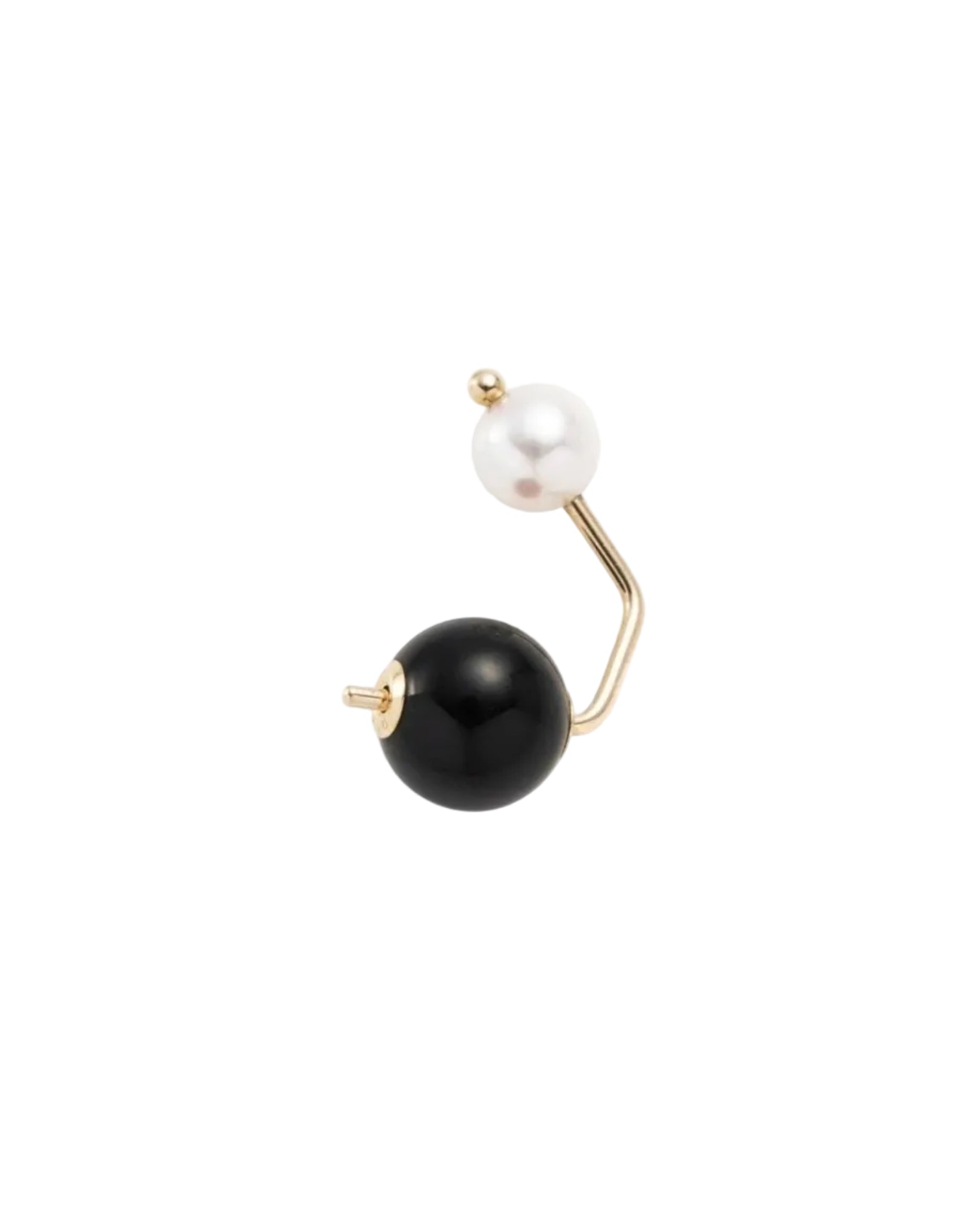 Bumble Bee Pearl Onyx Earring by Hirotaka - At Present Jewelry