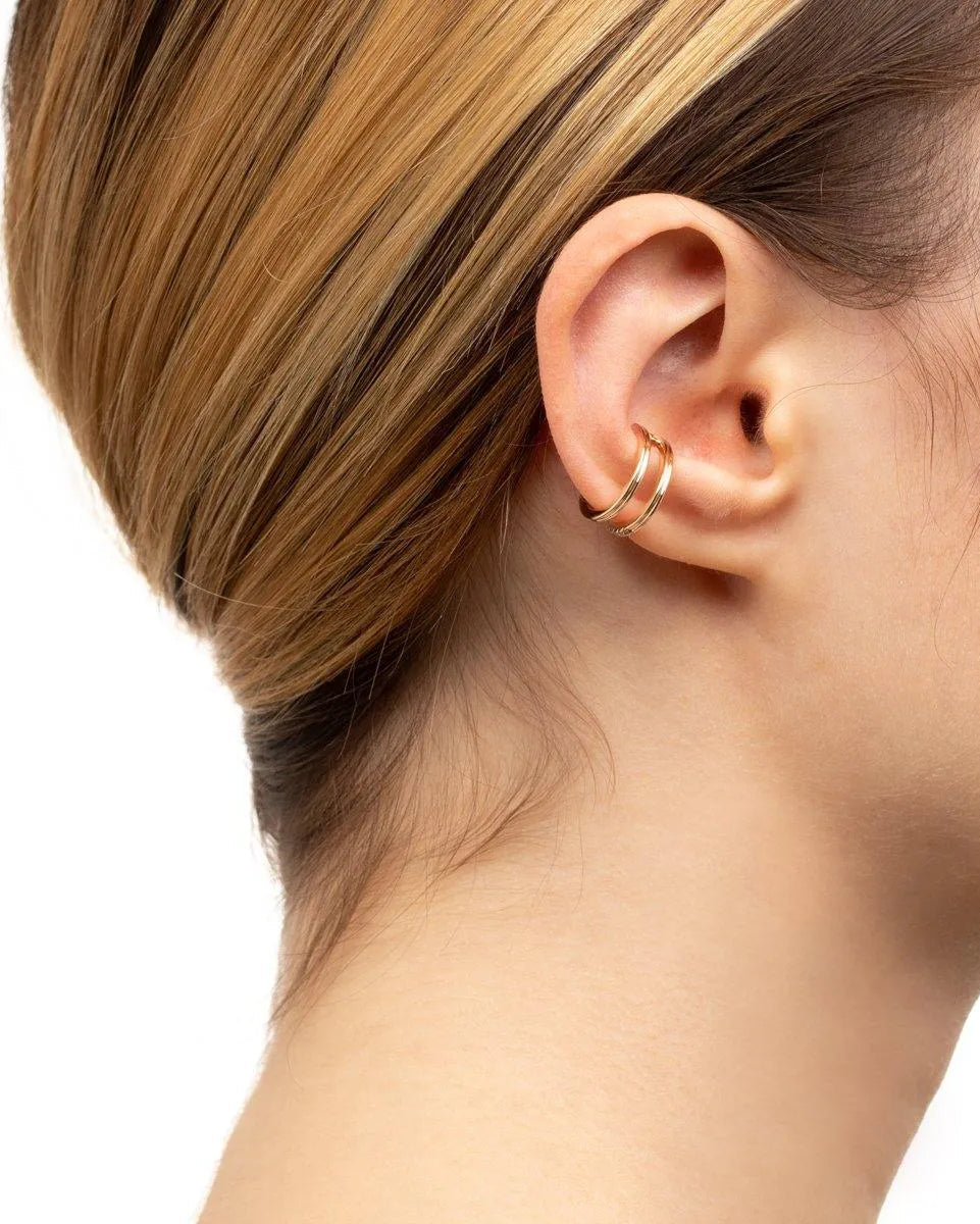 Gossamer Double Line Diamond Ear Cuff by Hirotaka - At Present Jewelry