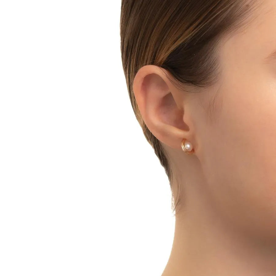 Small Beluga Pearl Earring by Hirotaka - At Present Jewelry