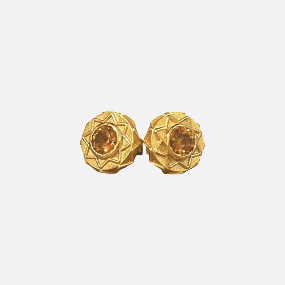 Eli Stud Earrings, Citrine by ELIBURCH - At Present Jewelry
