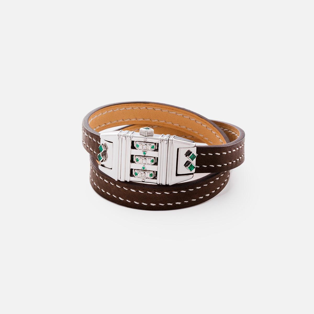 James Banks Design Code Bracelet, Dark Brown Leather - At Present Jewelry
