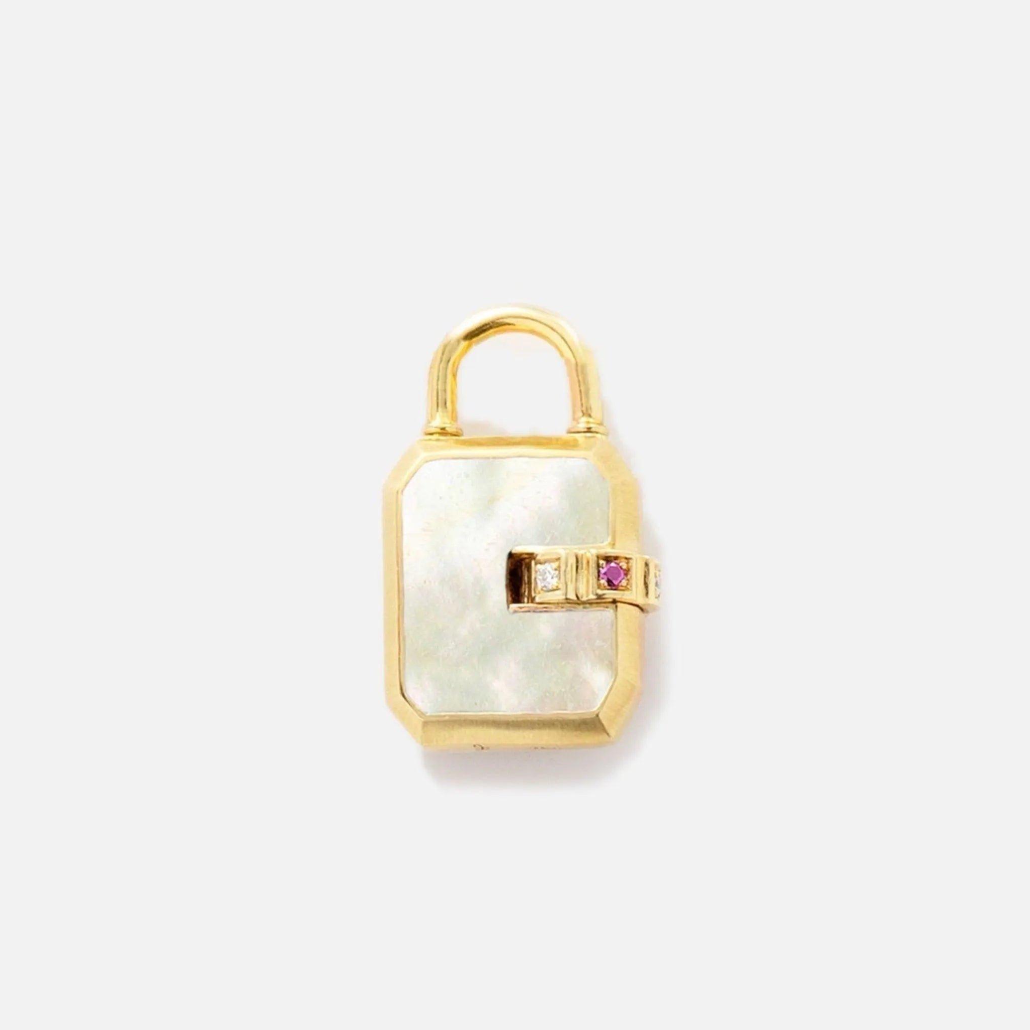 Mini Padlock, Mother of Pearl - At Present