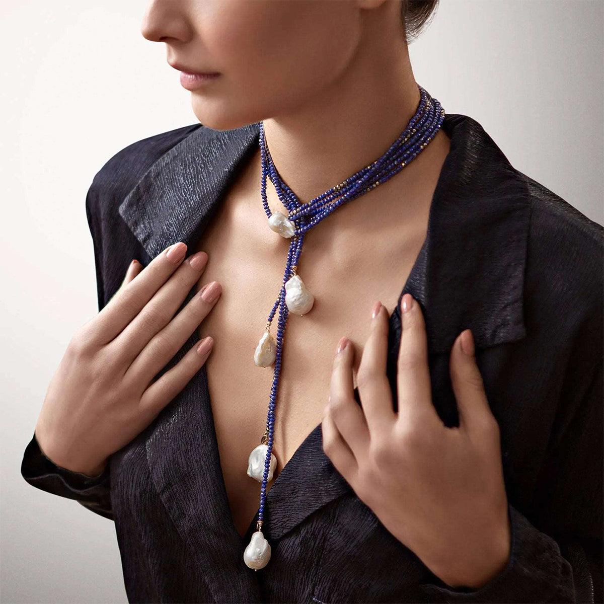 Joie DiGiovanni Lapis Classic Gemstone Lariat - At Present Jewelry