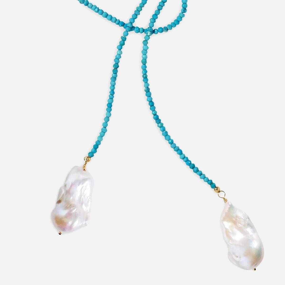Joie DiGiovanni Turquoise Classic Gemstone Lariat - At Present Jewelry
