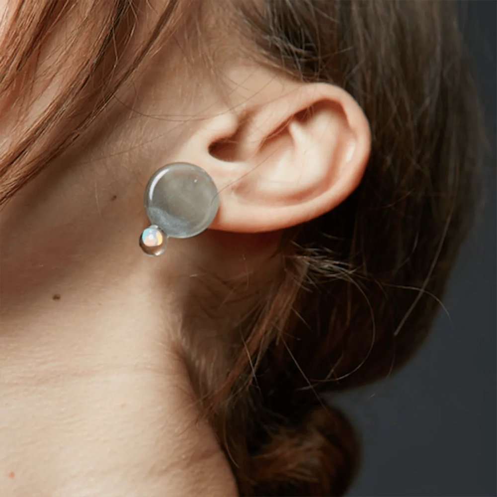 Gilson Opal Flat Sphere Earrings by KEANE - At Present Jewelry