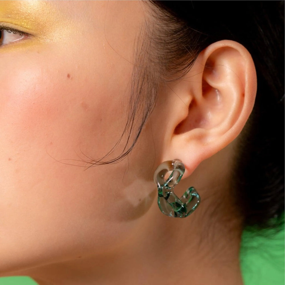 Ribbon Hoop Earrings by KEANE - At Present Jewelry