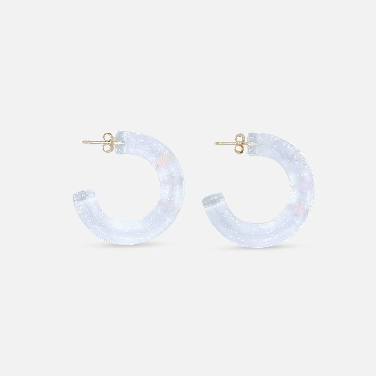 Three Gilson Opal Hoop Earrings - At Present