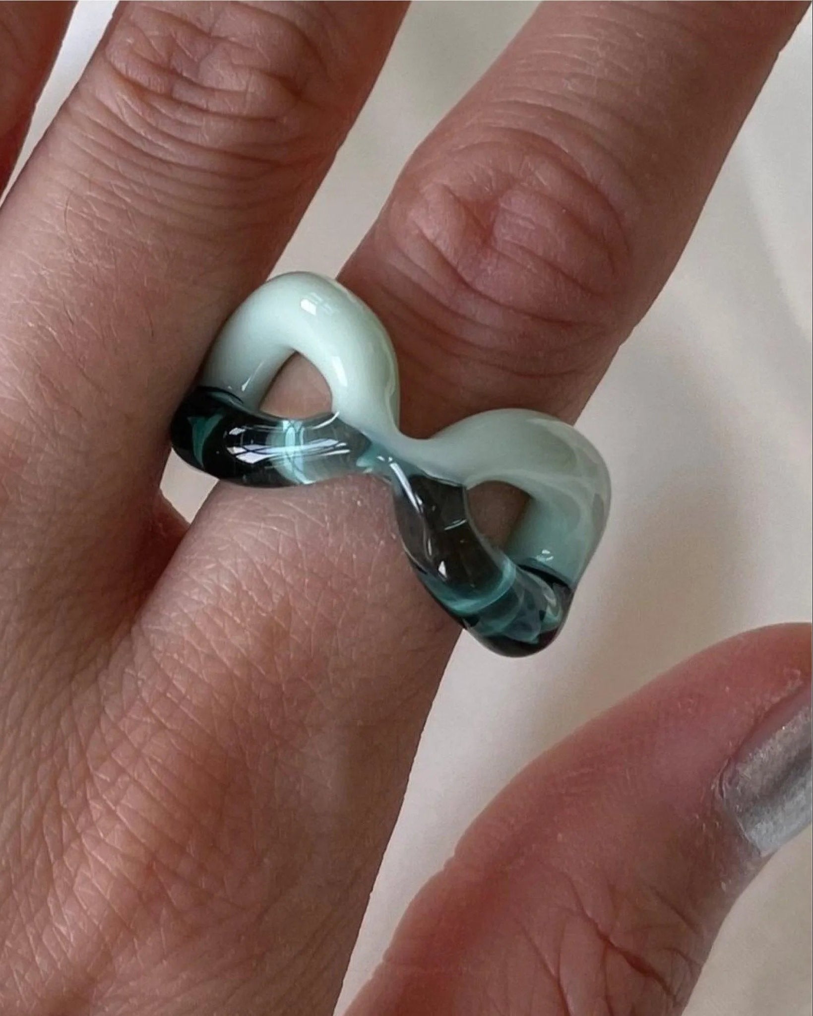 Two Tone Ribbon Ring by KEANE - At Present Jewelry