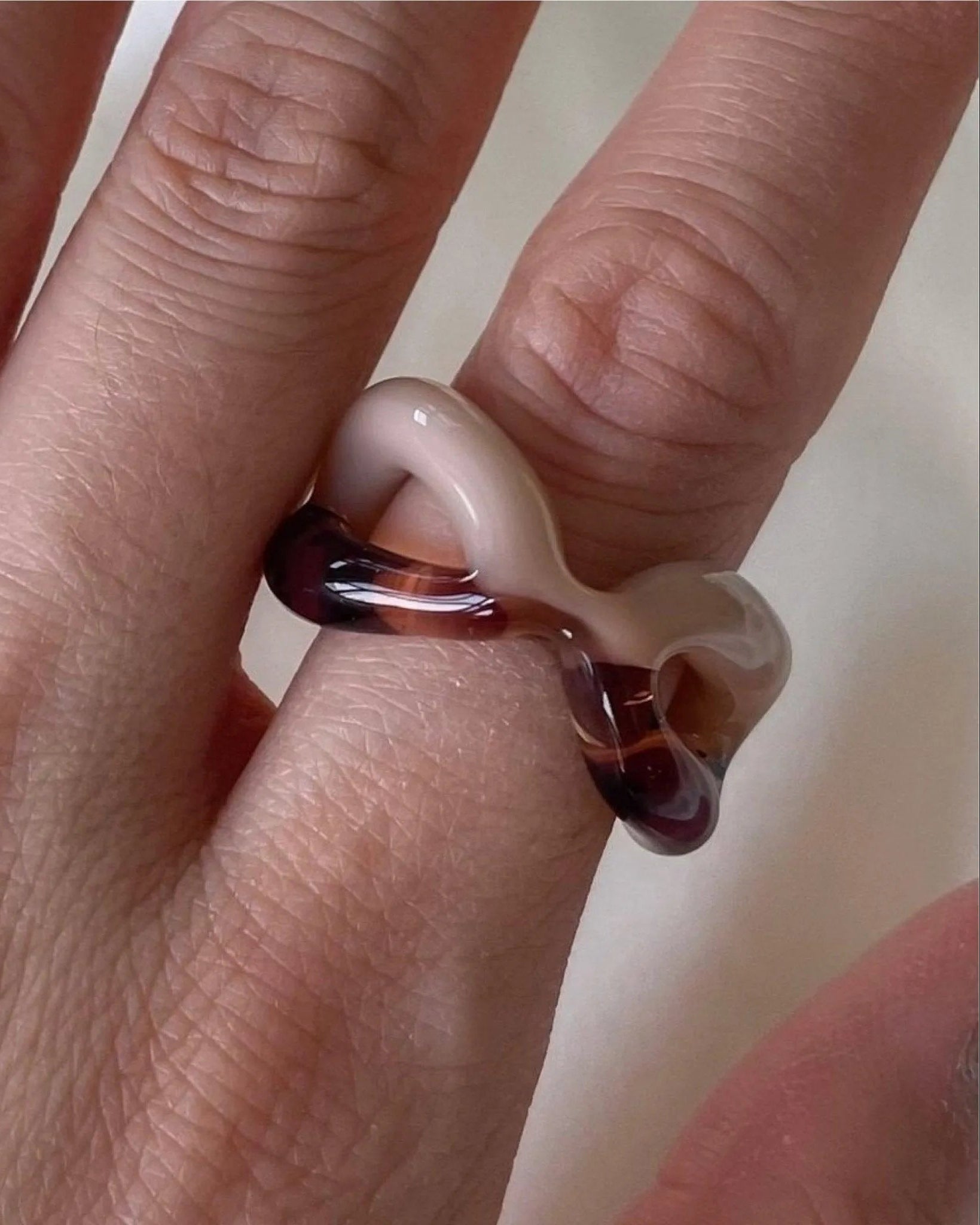 Two Tone Ribbon Ring by KEANE - At Present Jewelry