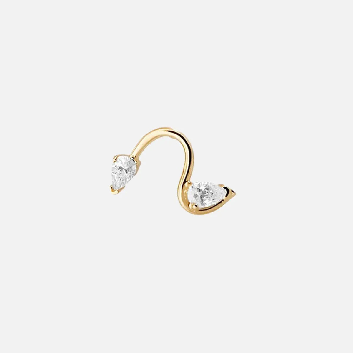 Flat Back Ohana Diamond Wave Stud - At Present