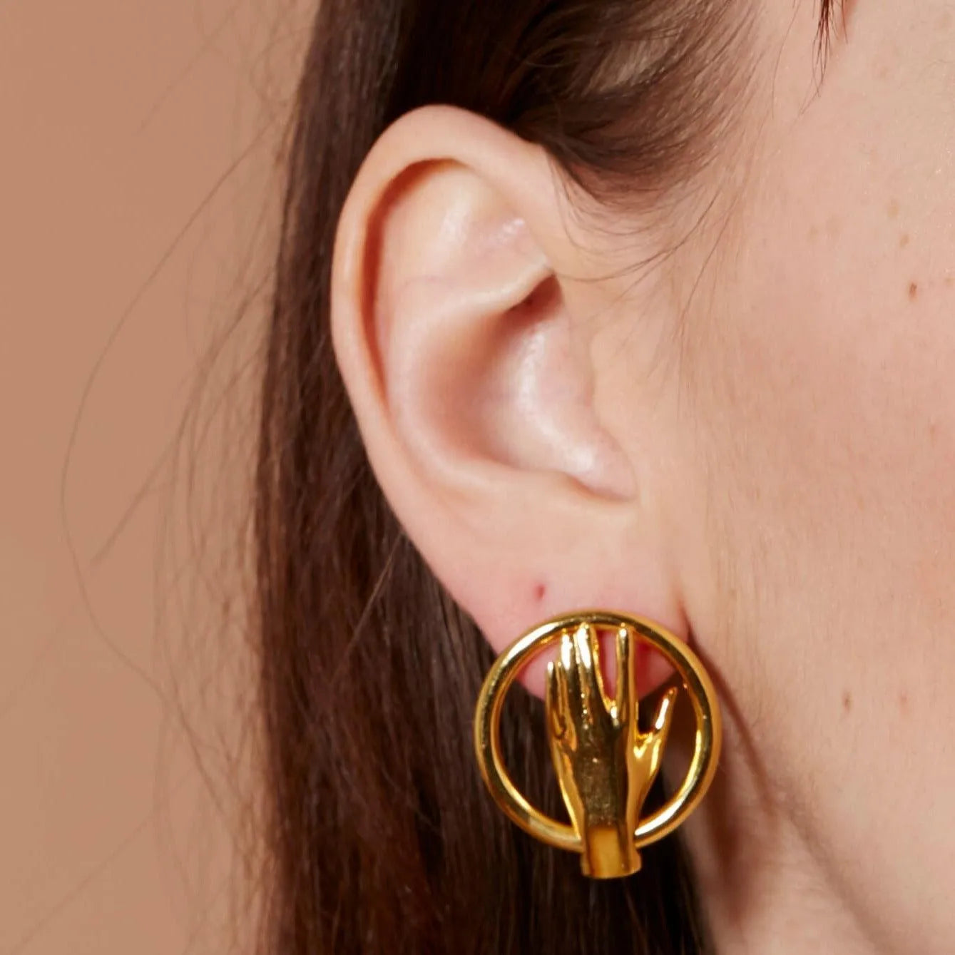 Hand Hoop Earring in Gold - At Present