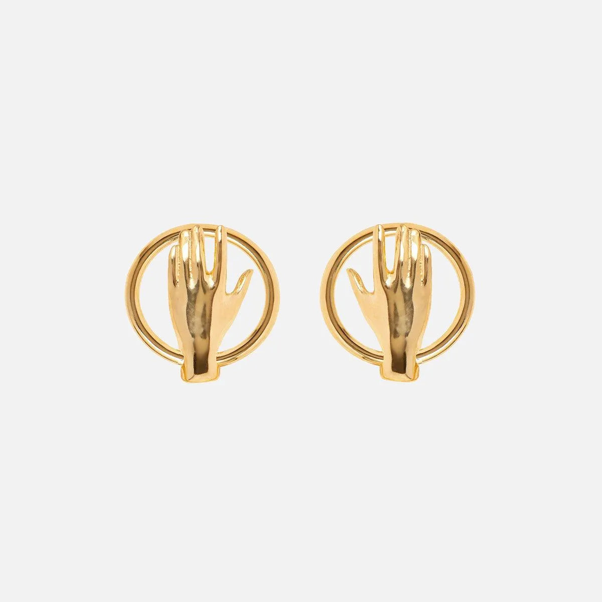 Hand Hoop Earring in Gold - At Present