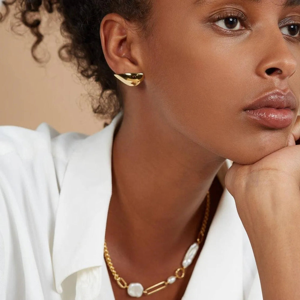 Lobe Earrings in Gold by Lady Grey - At Present Jewelry