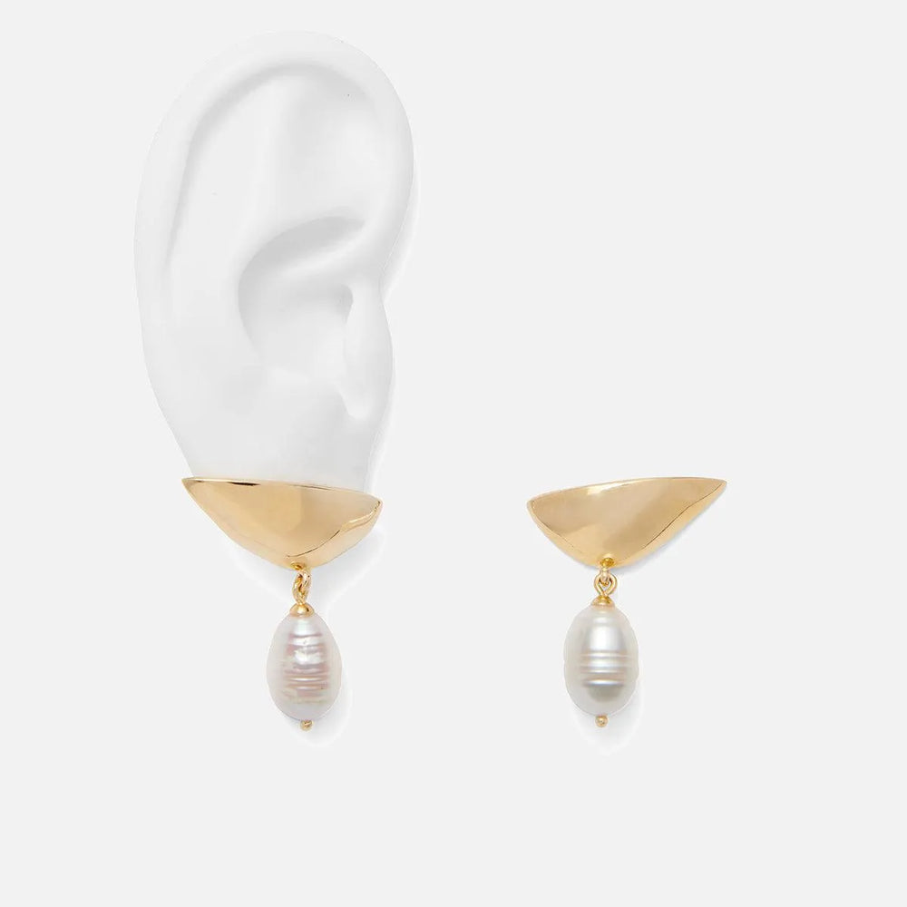 Pearl Lobe Earring in Gold by Lady Grey - At Present Jewelry