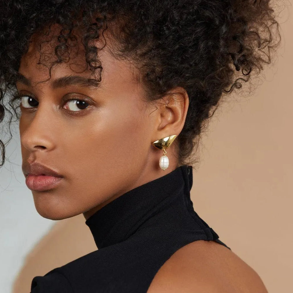 Pearl Lobe Earring in Gold by Lady Grey - At Present Jewelry