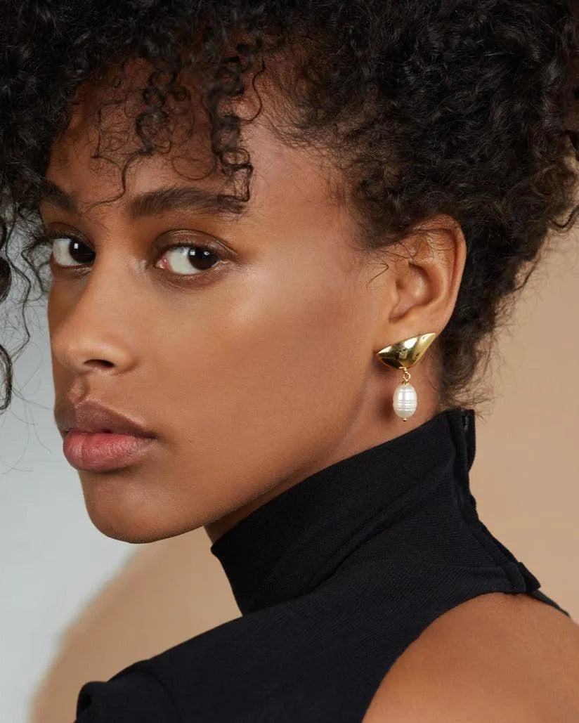 Pearl Lobe Earring in Gold by Lady Grey - At Present Jewelry