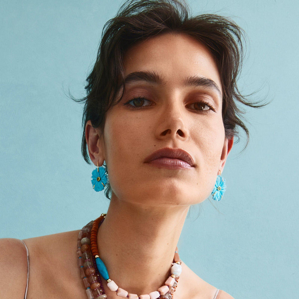 New Bloom Earrings, Cerulean by Lizzie Fortunato - At Present Jewelry