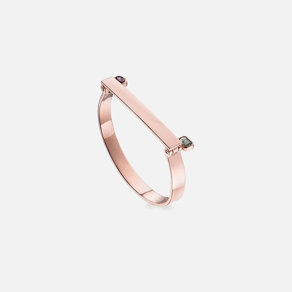 Double Screw Bangle In Rose Gold by Leslie Paige Jewelry - At Present Jewelry