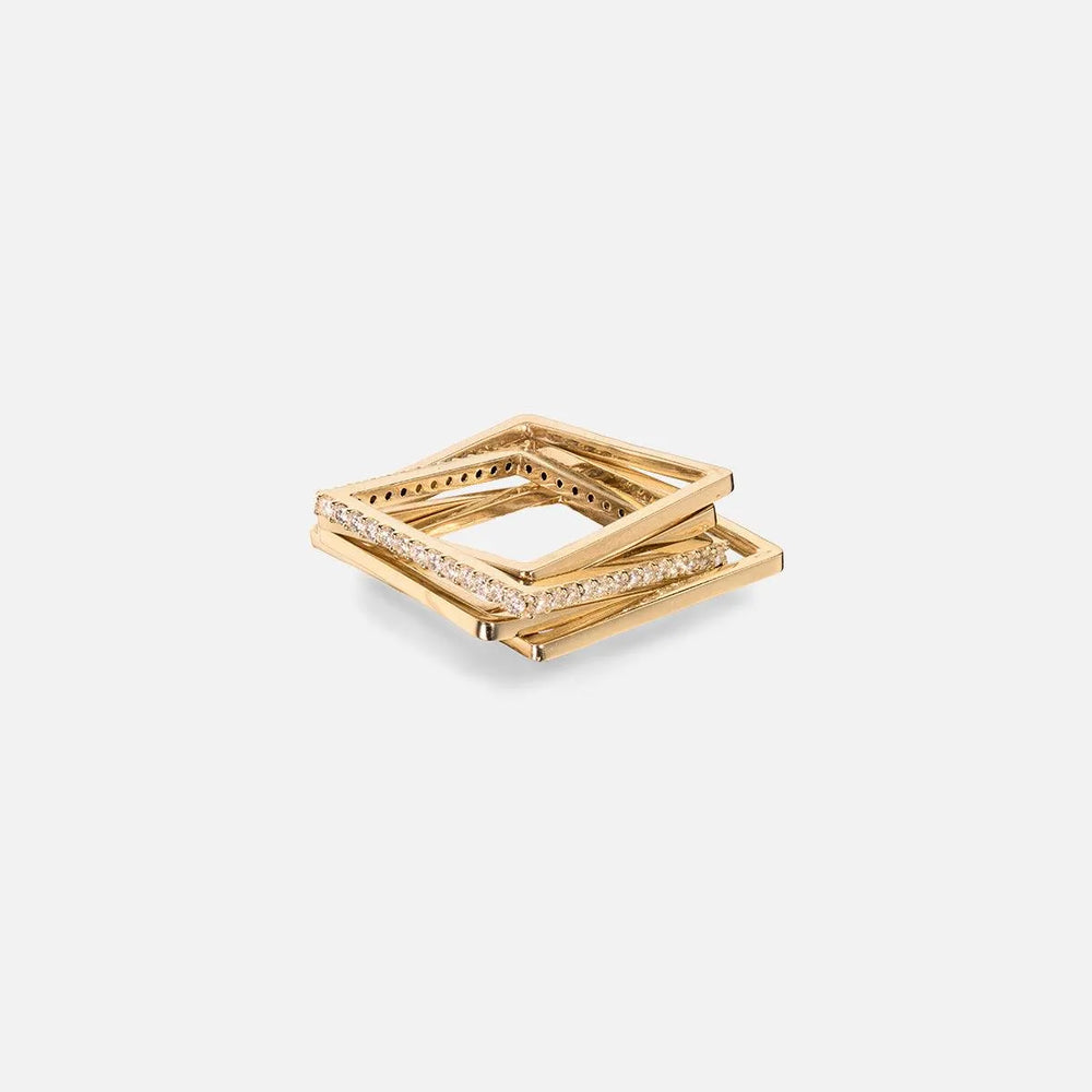 Five Band Puzzle Ring in Yellow Gold by Leslie Paige Jewelry - At Present Jewelry