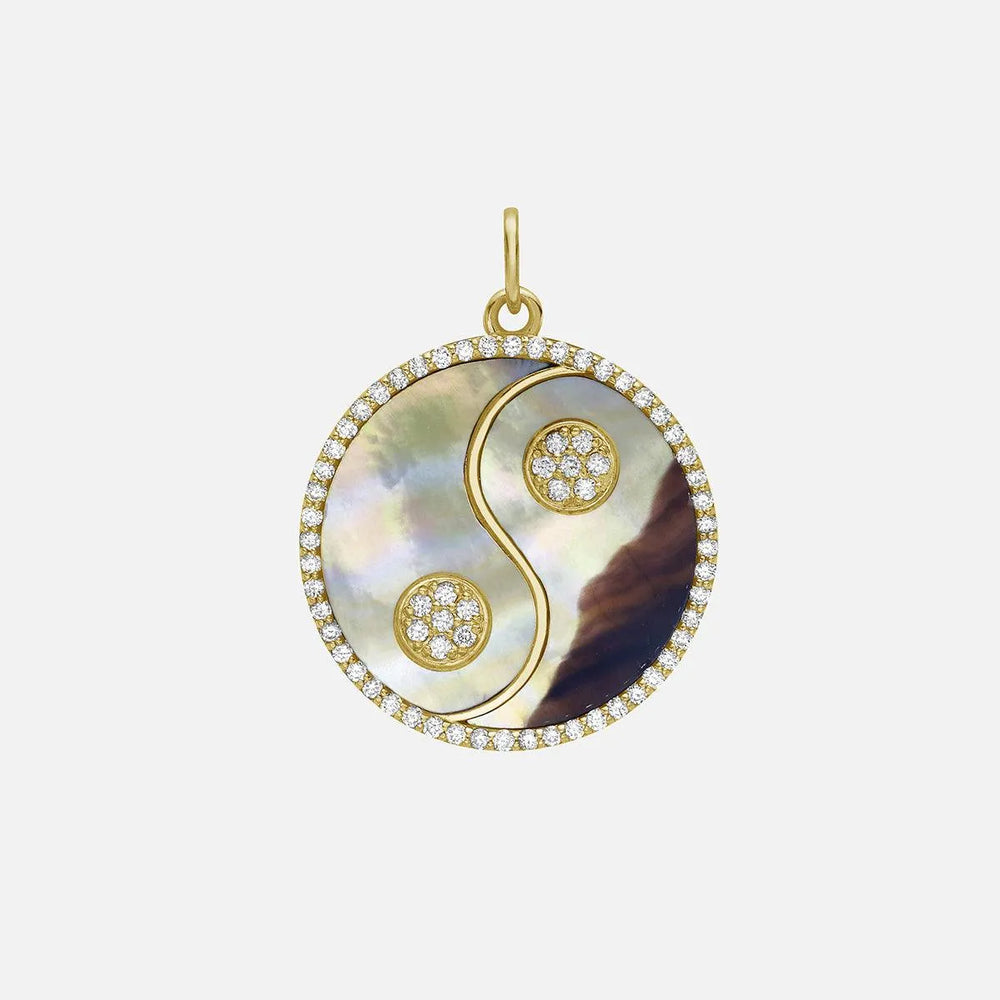 Harmony Brown Mother of Pearl Yin Yang Medallion by Lionheart - At Present Jewelry