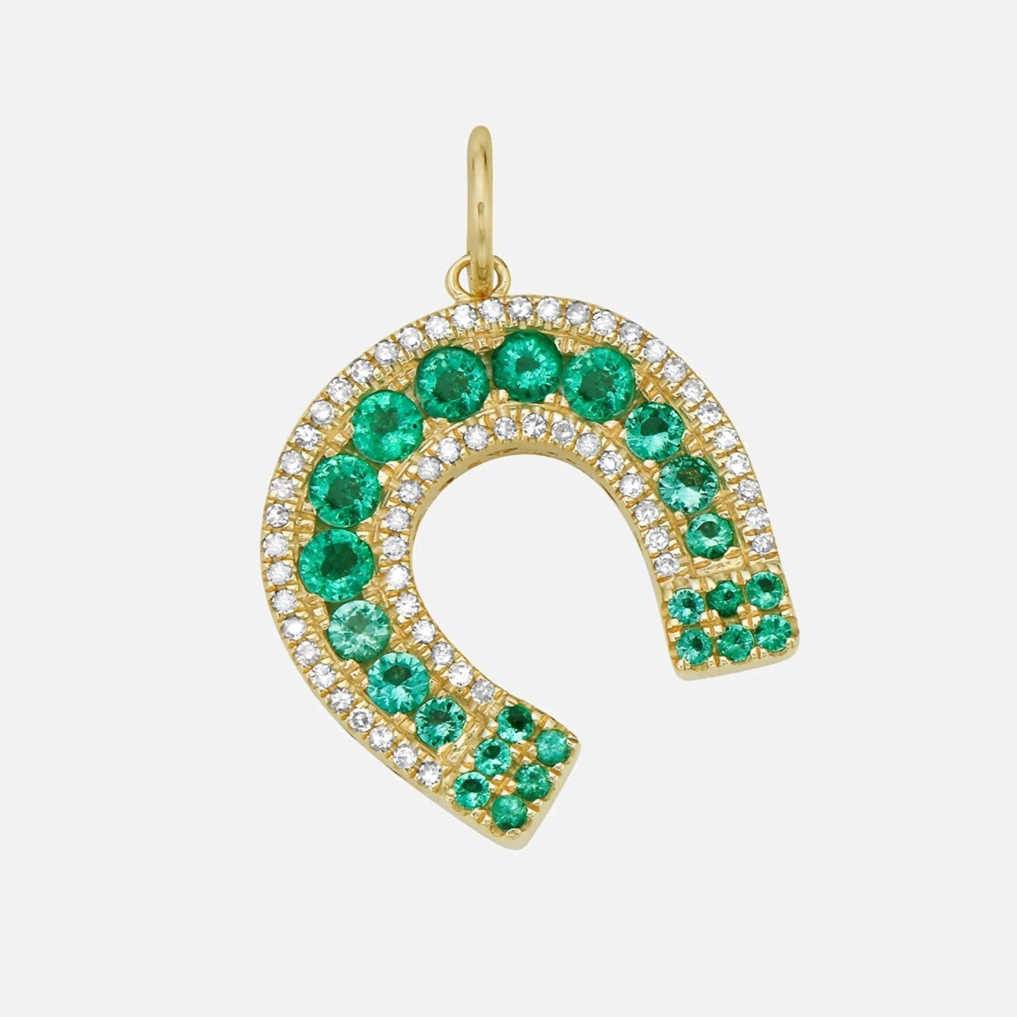 Lucky Emerald Horseshoe Charm - At Present