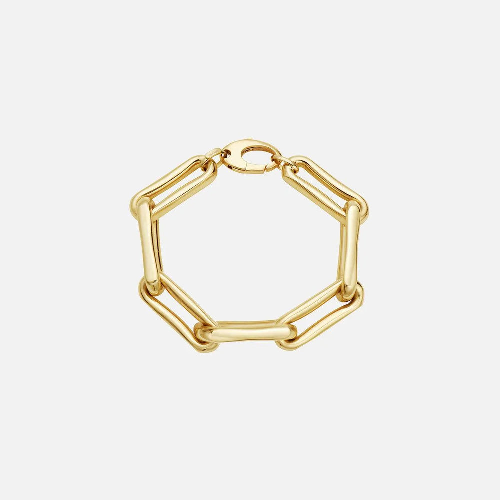 Milano Elongated Chunky Pinched Link Bracelet by Lionheart - At Present Jewelry