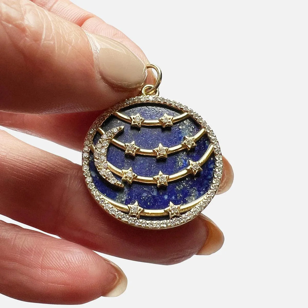 Moon to My Stars Lapis Celestial Charm by Lionheart - At Present Jewelry